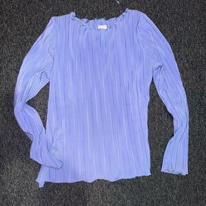 a new day Women's Pleated Blue Blouse